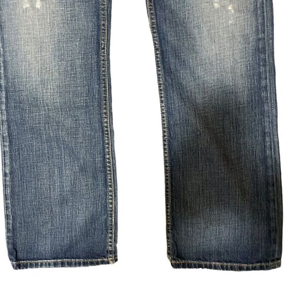 Buckle BKE Bryan Straight Leg Distressed Denim Blue Jeans Men's Sz 32 Regular - Picture 6 of 9